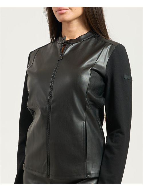 Felpa fullzip donna EA7 in tessuto effetto pelle EMPORIO ARMANI EA7 | 7W000451-AF16010UC001